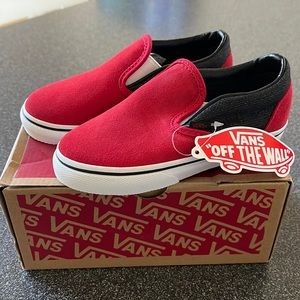 New in Box Vans Classic Slip On Red Suede 10 Toddler